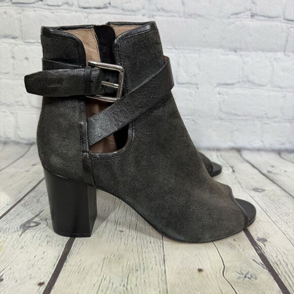 Donald Pliner Shoes - Donald Pliner Ankle Peep Booties Sandals Leather Suede Size 6 Buckle Biker Punk